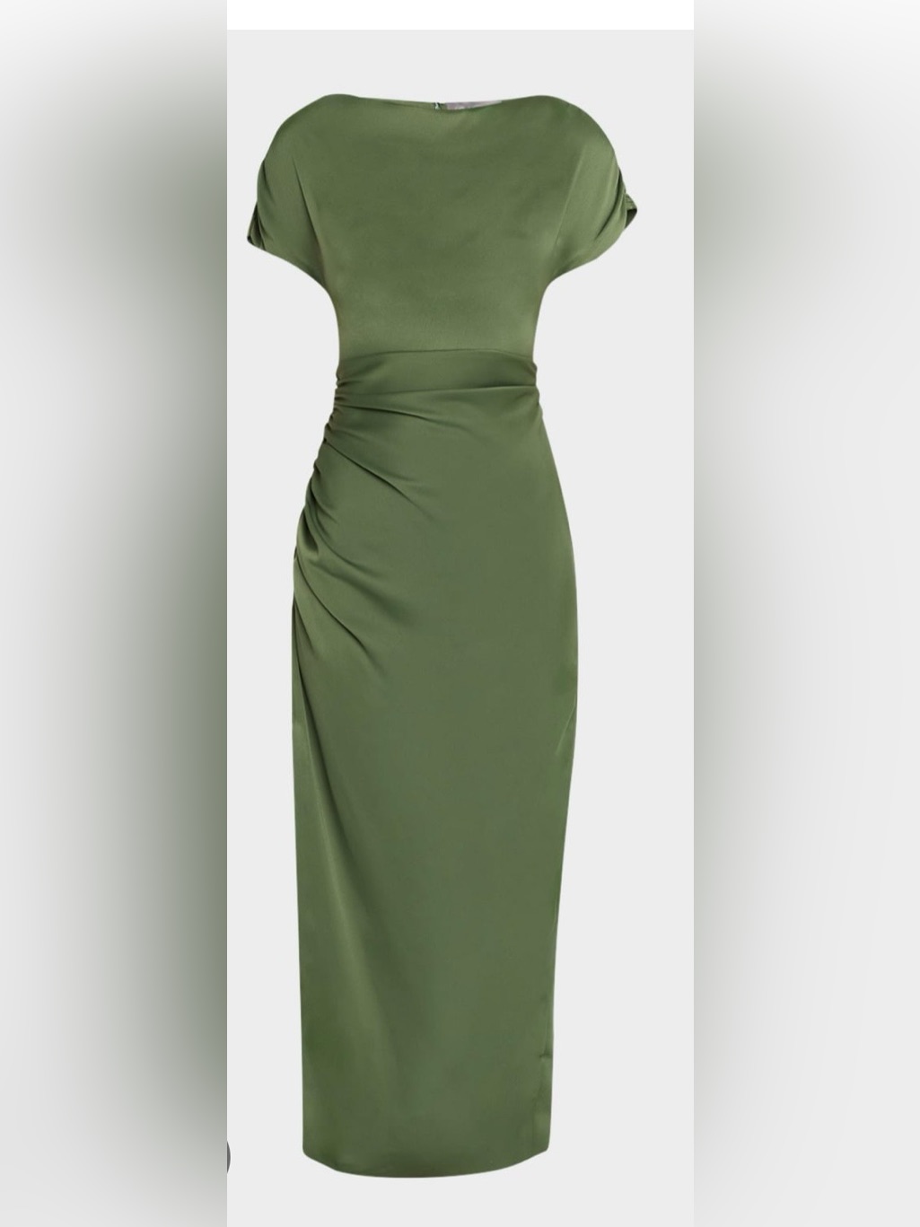Lela Rose Olive Green Maxi Skirt With Side Ruching